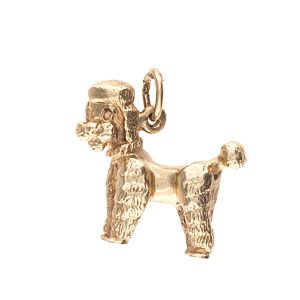 Lively 10K Yellow Gold Solid Poodle Charm/Pendant