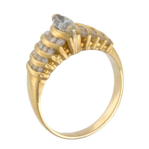 18K Yellow Gold .38CT Marquise Diamond Engagement Ring