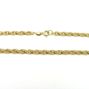 10K Yellow Gold 18.25″ Hollow Rope Link Chain