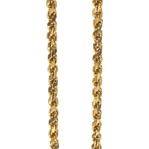 22K Yellow Gold 17″ Diamond Cut Solid Rope Link Chain