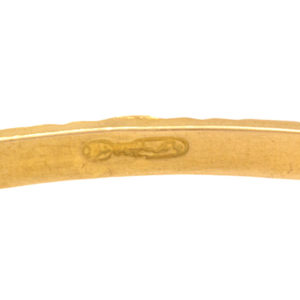 21K Yellow Gold Diamond Cut Textured Pattern Bangle