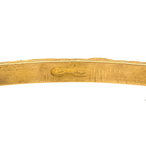 21K Yellow Gold Textured Diamond Cut Bangle
