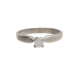 14K White Gold .15CT Diamond Solitaire Engagement Ring