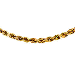 Solid 22K Yellow Gold 18″ Diamond Cut Rope Chain