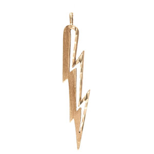 10K Yellow Gold 51mm Diamond Cut Lightning Bolt Pendant