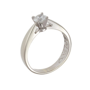 18K + Platinum .58CT Canadian Diamond Solitaire Engagement