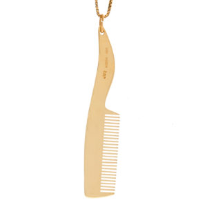 Stylish 14K Yellow Gold 70mm Eyelash Comb