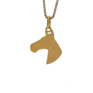 Lively 18K Yellow Gold Horse Head Pendant