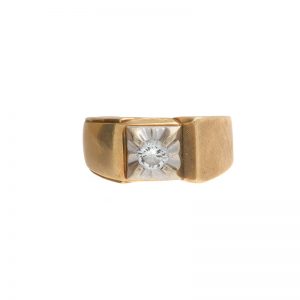14K Yellow Gold Tapered 0.33CT Diamond Solitaire Ring
