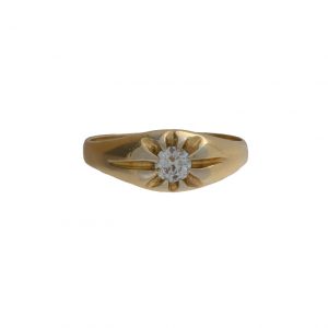 14K Yellow Gold .33CT OEC Diamond Solitaire Ring