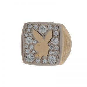 Custom Made 14K Yellow Gold 1.14TDW Playboy Ring