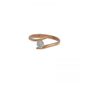 18K Rose Gold .30CT Diamond Solitaire Offset Ring