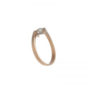 18K Rose Gold .30CT Diamond Solitaire Offset Ring