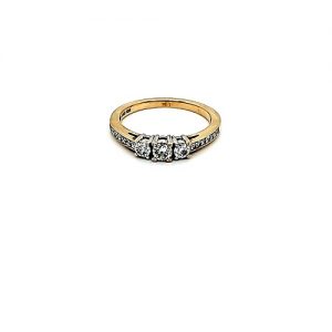 10K Yellow Gold Trinity Diamond Ring