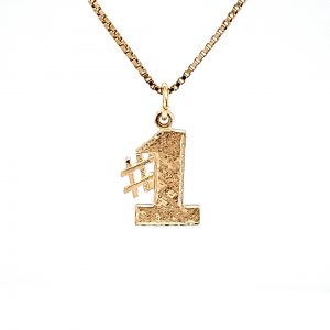 10K Yellow Gold 20mm #1 Pendant