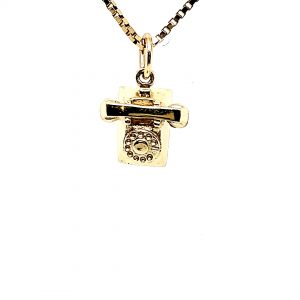10K Yellow Gold 8.5mm Rotary Phone Charm/Pendant