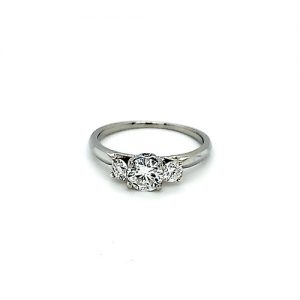 19K White Gold Trinity Diamond Engagement Ring