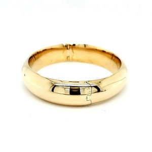 18K Yellow Gold 15mm Hollow Hinged Bangle