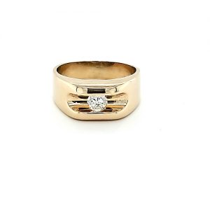 14K Yellow Gold Channel Set .48CT Diamond Solitaire Ring