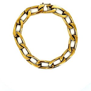 10K Yellow Gold 9″ Open Curb Link Bracelet