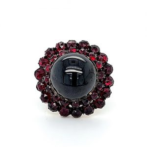 14K Yellow Gold Bohemian Rose Cut Garnet Ring