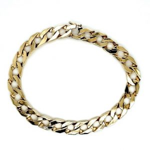 10K Yellow Gold 8.5″ Square Open Curb Link Bracelet