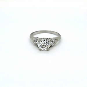 Platinum 1.07CT Diamond Centre & 2 Side Diamonds Engagement Ring