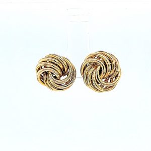 Pair of 14K Yellow Gold 15mm Love Knot Stud Style Earrings