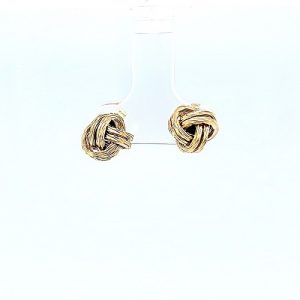 Pair of 14K Yellow Gold 9mm Love Knot Stud Style Earrings