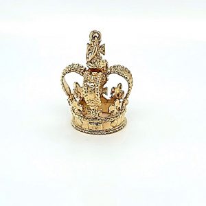 9K Yellow Gold 24.75mm Crown Pendant