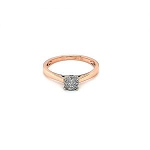10K Rose Gold 11 Diamond Halo Promise Ring