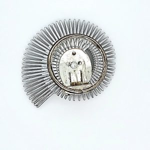 Vintage Western Germany Silver Tone Wire & Button Scarf Clip