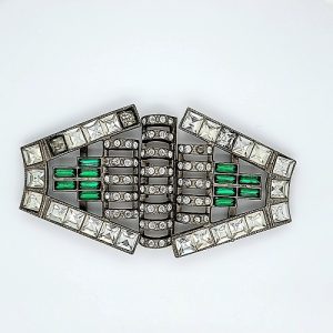 Art Deco/Vintage Style Belt Decoration w/ Multi Cut Rhinestones