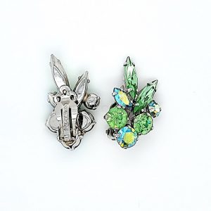Vintage Sherman Rhinestone Brooch & Earrings Set