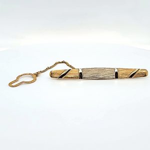 18K Tri-Gold Textured Holographic Tie Clip