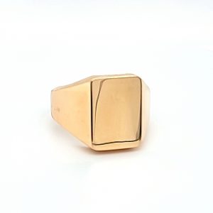 Heavy 14K Yellow Gold Solid Rectangular Signet Ring