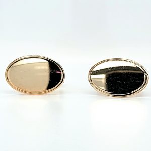 Pair of Classic 14K Yellow Gold Oval Cufflinks