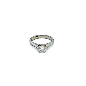Lumina 19K White Gold .52CT Triple Ideal Cut Diamond Solitaire Engagement Ring