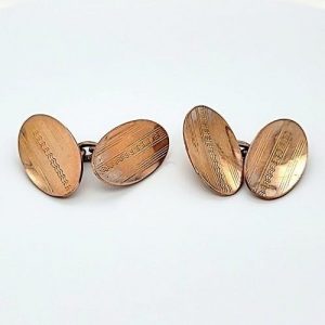 Pair of 9K Yellow Gold Oval Cufflinks