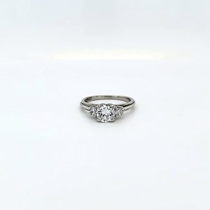 Birks Platinum Round Brilliant Cut Diamond Trinity Style Engagement Ring .72TDW