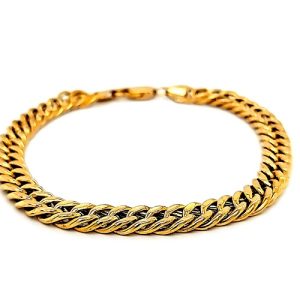 22K Yellow Gold Tight Curb-Link Bracelet