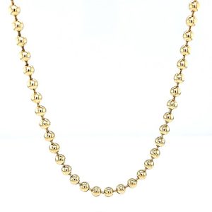 14K Yellow Gold 36″ Bead Link Chain