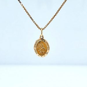 10K Yellow Gold 19mm Oval St. Christopher Pendant