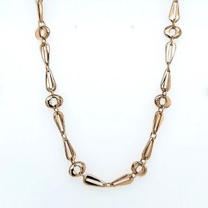 14K Yellow Gold 17″ Stylized Link Chain