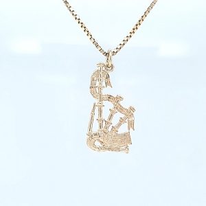 10K Yellow Gold 24mm Bagpipes Charm/Pendant