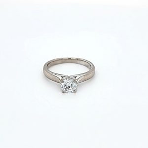 18K White Gold .51CT Round Brilliant Cut Canadian Diamond Solitaire Engagement Ring