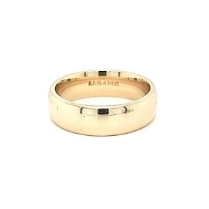 14K Yellow Gold 6mm Comfort Fit Band Style Ring
