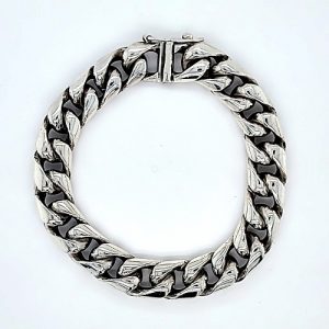 Heavy Sterling Silver 8″ Curb-Link Bracelet