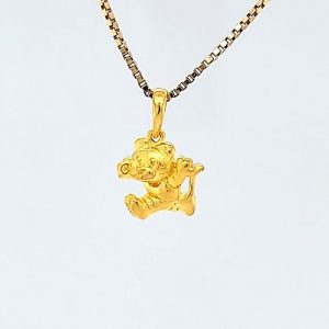 24K Yellow Gold Tiger Wearing T-Shirt Pendant