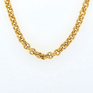 24K Yellow Gold 17″ Rolo Link Chain